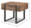 Manchester 22" Rustic Chairside Table with Storage - Brown Wood with Iron Base|Table de fauteuil rustique Manchester de 22 po avec rangement - bois brun avec base en fer