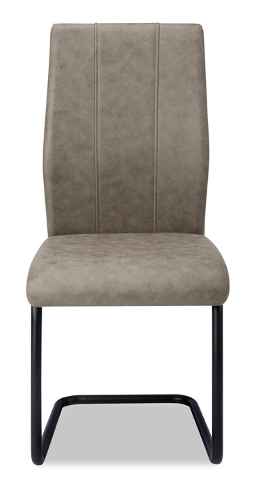 Heath Dining Chair with Vegan-Leather Fabric, Metal - Taupe