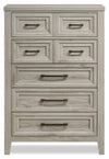 Lara Bedroom Chest of Drawers, 5-Drawer, 33.9\"W x 50.5\"H - Antique Grey