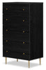Lake Bedroom Chest of Drawers, 5-Drawer, 29"W x 52"H, Made in Canada, Glam - Black | Commode verticale somptueuse Lake de 29 po (L) x 52 po (H) à 5 tiroirs pour la chambre à coucher, fabriquée au Canada - noire