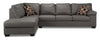 Morty 2-Piece Leather-Look Fabric Left-Facing Sectional - Grey