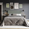 Ellis Upholstered Headboard in Grey Fabric, Button Tufted - Full Size | Tête de lit rembourrée Ellis en tissu gris avec capitonnage à boutons - format lit double