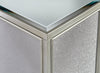 Enrica 16.13" Glam Square Glass Top End Table - Silver Finish |Table de bout carrée somptueuse Enrica de 16,13 po avec dessus en verre - fini argenté