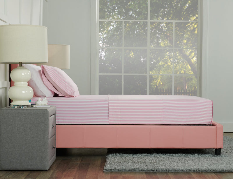 Hallie Striped 3-Piece Twin Cotton Sheet Set - Pink