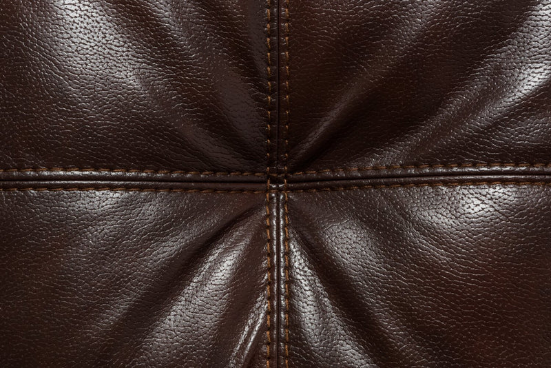 Made in Canada Addison 63\" Leather-Look Fabric Loveseat with Removable Seat Cushions and Tufting - Brown