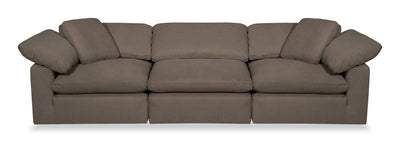 Eclipse Linen-Look Fabric Modular Sofa - Slate 