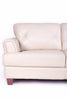 Chateau d’Ax Vita 87" 100% Genuine Leather Sofa with Diamond Pattern Stitching and Wood Legs - Smoke White | Sofa Vita de Château d’Ax de 87 po en cuir 100 % véritable avec coutures à motif de diamant et pattes en bois - blanc fumée