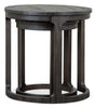Axl 24" Traditional Round Nesting End Tables - Dark Grey-Brown Wood|Tables de bout gigognes rondes traditionnelles Axl de 24 po - bois gris-brun foncé