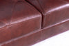 Chateau d’Ax Vita 87" 100% Genuine Leather Sofa with Diamond Pattern Stitching and Wood Legs - Brown | Sofa Vita de Château d’Ax de 87 po en cuir 100 % véritable avec coutures à motif de diamant et pattes en bois - brun