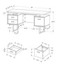 Teagan Reversible Desk - Dark Walnut  