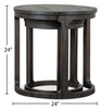 Axl 24" Traditional Round Nesting End Tables - Dark Grey-Brown Wood|Tables de bout gigognes rondes traditionnelles Axl de 24 po - bois gris-brun foncé
