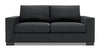 Made in Canada Customizable Sofa Lab Track 75\" Linen-Look Fabric Condo Size Sofa with Track Arms - Pax Pepper Grey