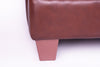 Chateau d'Ax Vita 44" 100% Genuine Leather with Diamond Pattern Stitching and Wood Legs - Brown | Meuble Vita de Château d’Ax de 44 po en cuir 100 % véritable avec coutures à motif de diamant et pattes en bois - brun