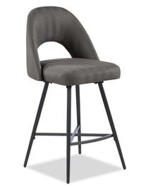 Elijah Counter-Height Stool with Swivel Seat & Linen-Look Fabric, 26