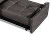 Drake Faux Suede Chair with Pull-Out Ottoman - Cement 