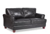Chateau d’Ax Vita 70" 100% Genuine Leather Loveseat with Diamond Pattern Stitching and Wood Legs - Charcoal Grey | Causeuse Vita de Château d’Ax de 70 po en cuir 100 % véritable avec coutures à motif de diamant et pattes en bois - gris anthracite