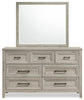 Lara 6pc Bedroom Set with Bed, Dresser, Mirror & Nightstand, Antique Grey - King Size | Ensemble de chambre à coucher Lara 6 pièces avec lit, commode, miroir et table de nuit, gris antique - format très grand lit