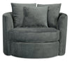 Midi Chenille Swivel Cuddler Chair - Plush Thunder 