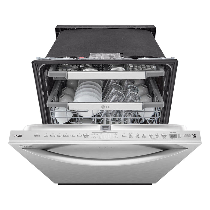LG 24\" 42 dBA Built-In Top-Control Smart Dishwasher with QuadWash®Pro  - Smudge Proof Stainless Steel - LDTH7972S