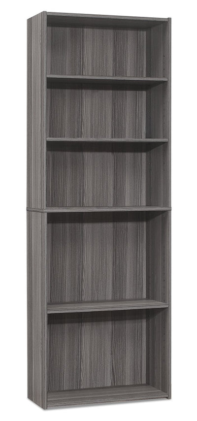 Slade 5-Shelf Bookcase - Grey 