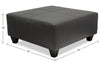 Addison Leath-Aire Ottoman - Grey 