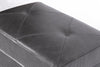 Chateau d’Ax Vita 31" 100% Genuine Leather Ottoman with Diamond Pattern Stitching and Wood Legs - Charcoal Grey | Pouf Vita de Château d’Ax de 31 po en cuir 100 % véritable avec coutures à motif de diamant et pattes en bois - gris anthracite