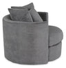 Midi Chenille Swivel Cuddler Chair - Teddy Nightfall 