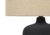 24" Black Ceramic with Beige Shade Table Lamp|Lampe de table de 24 po en céramique noire avec abat-jour beige