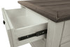 Colby Coffee Table with Lift Top and Casters  - Rustic style Coffee Table in Weathered oak and antique white