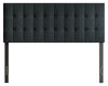 Ellis Upholstered Headboard in Charcoal Fabric, Button Tufted - Full Size | Tête de lit rembourrée Ellis en tissu anthracite avec capitonnage à boutons - format lit double