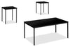 Easton 42" Modern 3-Pack Coffee + 2 End Tables - Black with Black Metal Legs|Ensemble 3 tables modernes Easton de 42 po (table à café et 2 tables de bout) - noir avec pattes en métal noir