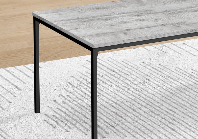 Easton 42\" Modern 3-Pack Coffee + 2 End Tables - Grey with Black Metal Legs
