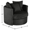 Midi Chenille Swivel Cuddler Chair - Plush Thunder 