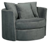 Midi Chenille Swivel Cuddler Chair - Plush Thunder 