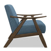 Kyra Linen-Look Fabric Accent Chair - Blue 