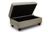 Scarlett Chenille Ottoman - Ecru 