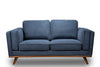 Kassia Linen-Look Loveseat - Blue 