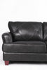 Chateau d’Ax Vita 70" 100% Genuine Leather Loveseat with Diamond Pattern Stitching and Wood Legs - Charcoal Grey | Causeuse Vita de Château d’Ax de 70 po en cuir 100 % véritable avec coutures à motif de diamant et pattes en bois - gris anthracite