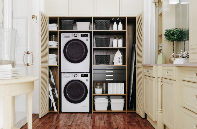 LG 2.6 Cu. Ft. Smart Front-Load Washer and 4.2 Cu. Ft. Smart Heat Pump Dryer