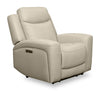 Scott Living Prescott 42.5\" Genuine Leather Power Reclining Chair with Power Headrest - Platinum Grey