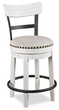 Otis Counter-Height Stool with Swivel Seat & Vegan Leather Fabric, 24