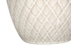 25" Cream Textured Ceramic Table Lamp with Ginger Shade|Lampe de table en forme de pot de gingembre de 25 po en céramique texturée crème avec abat-jour