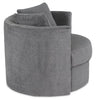 Petite Chenille Swivel Cuddler Chair - Teddy Nightfall 