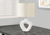 27" Cream Resin Rippled Sculptural Table Lamp|Lampe de table sculptée et ondulée de 27 po en résine crème