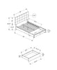 Minka Queen Bed with Storage - Grey - Contemporary style Bed in Grey Medium Density Fibreboard (MDF), Solid Woods