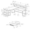 Oaklee L-Shaped Corner Desk with Hutch - White  