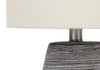 19" Grey Textured Ceramic Table Lamp|Lampe de table de 19 po en céramique texturée grise