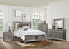 Max King Storage Bed - Silver - Glam style Bed in Silver Asian Hardwood, Medium Density Fibreboard (MDF), Plywood