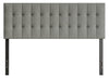 Ellis Upholstered Headboard in Grey Fabric, Button Tufted - Queen Size | Tête de lit rembourrée Ellis en tissu gris avec capitonnage à boutons - format grand lit