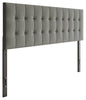 Ellis Upholstered Headboard in Grey Fabric, Button Tufted - Queen Size | Tête de lit rembourrée Ellis en tissu gris avec capitonnage à boutons - format grand lit